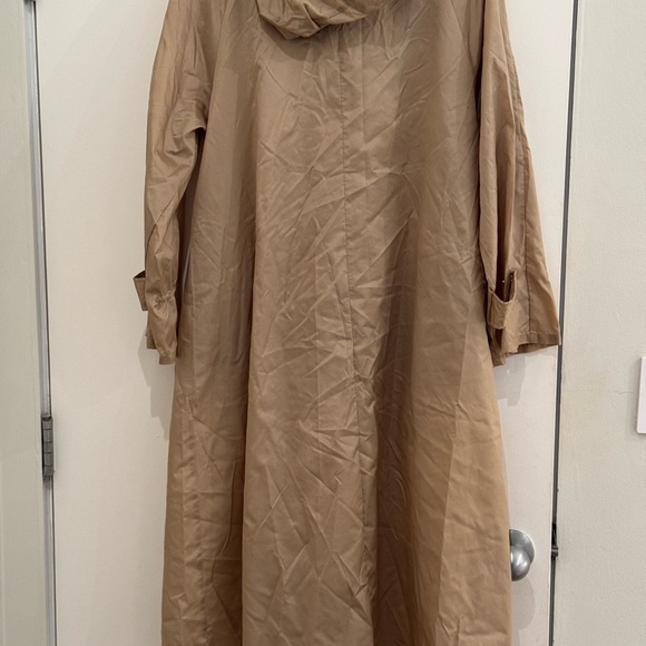 Aqua Sheen Tan Sheer medium Women’s Raincoat for Dresses 
Lightweight Long. - Picture 2 of 4